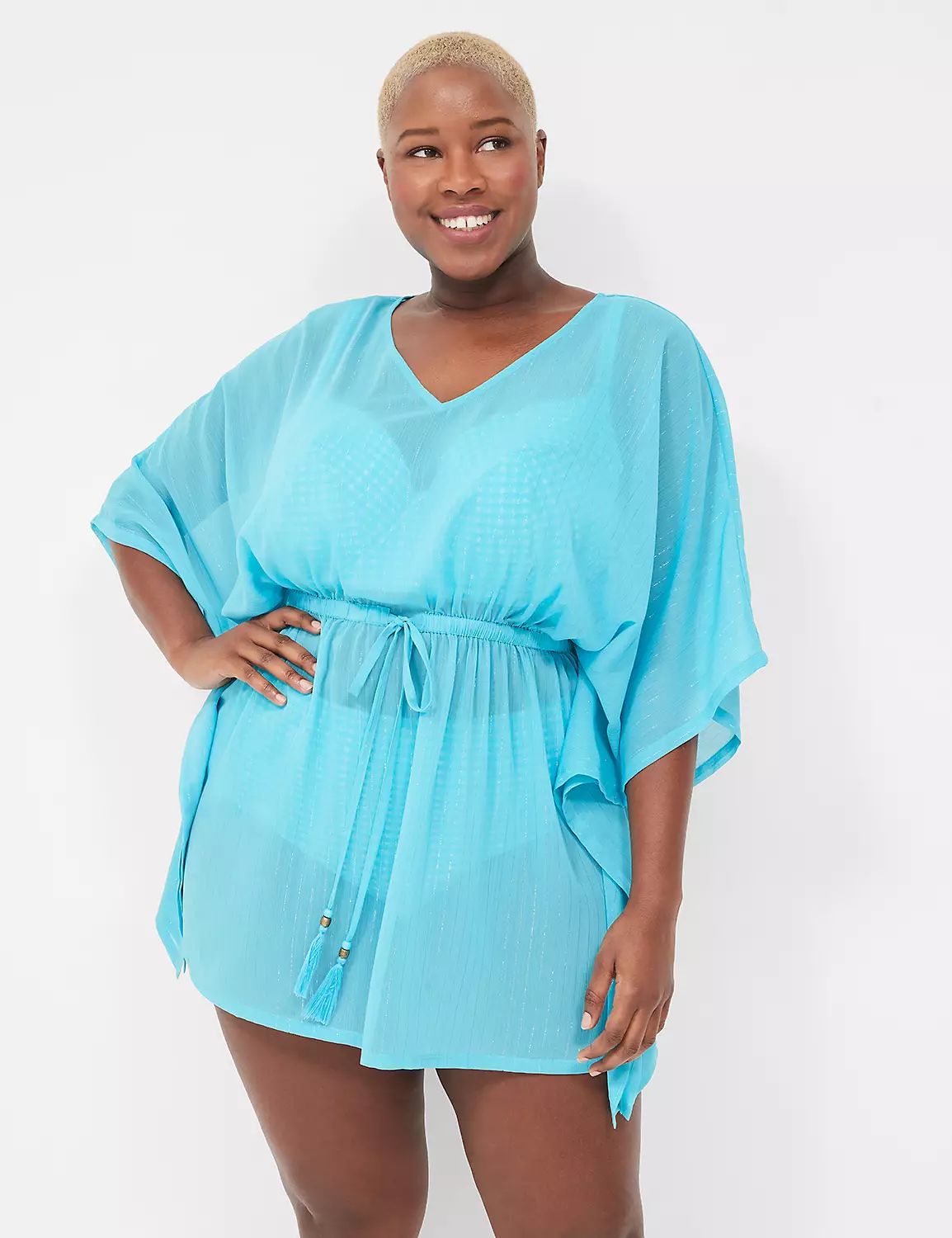 Lurex Chiffon Dolman Cover-Up | LaneBryant | Lane Bryant (US)