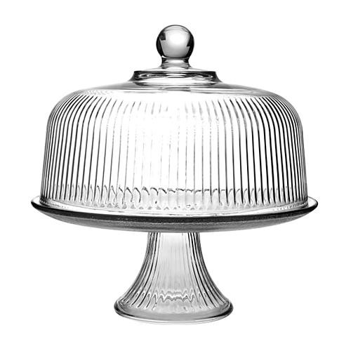 Anchor Hocking 3-in-1 Sculpted Glass Cake Stand & Serving Bowl - Clear/No Color | HSN