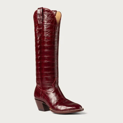 The Soho Boot Sangria Croc | CITY Boots
