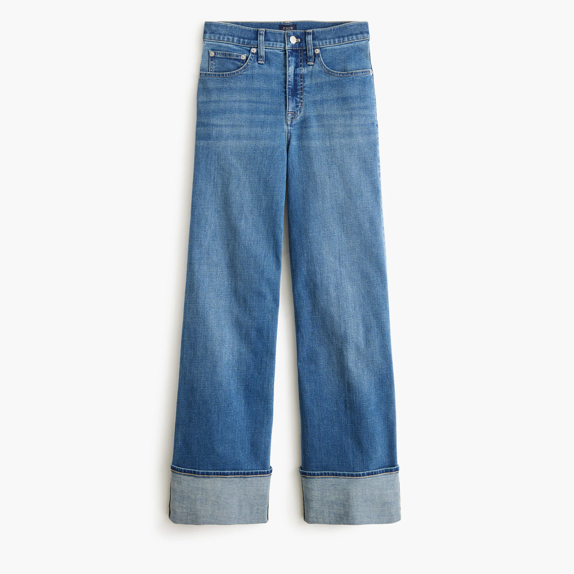 Tall classic wide-leg cuffed jean in all-day stretch | J.Crew Factory