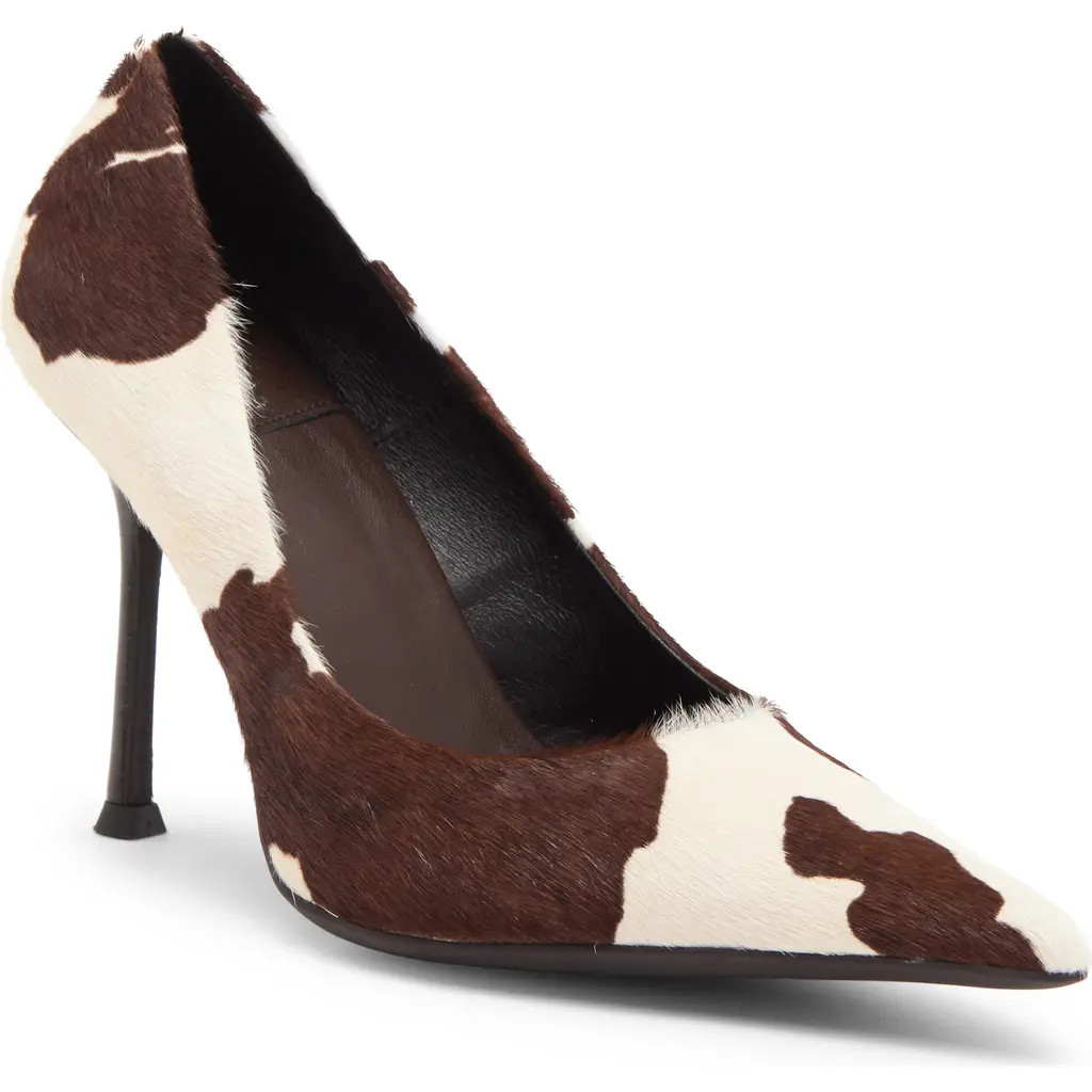 Jeffrey Campbell Risktake Genuine Calf Hair Pointed Toe Pump in Brown White Cow at Nordstrom, Siz... | Nordstrom