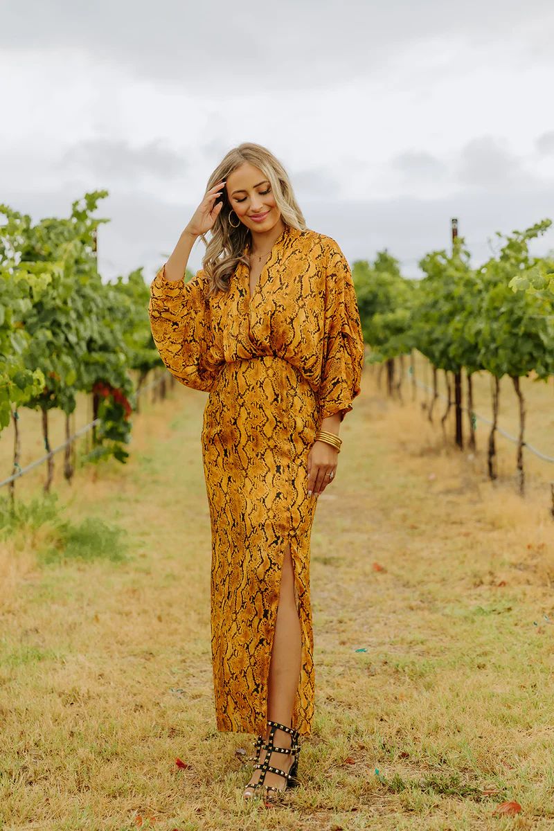 BuddyLove | Jude Long Sleeve Maxi Dress | Snake Charmer | BuddyLove