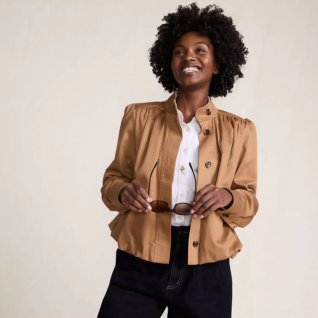 Women's Drapey Twill Bubble Hem Jacket | Lands' End (US)