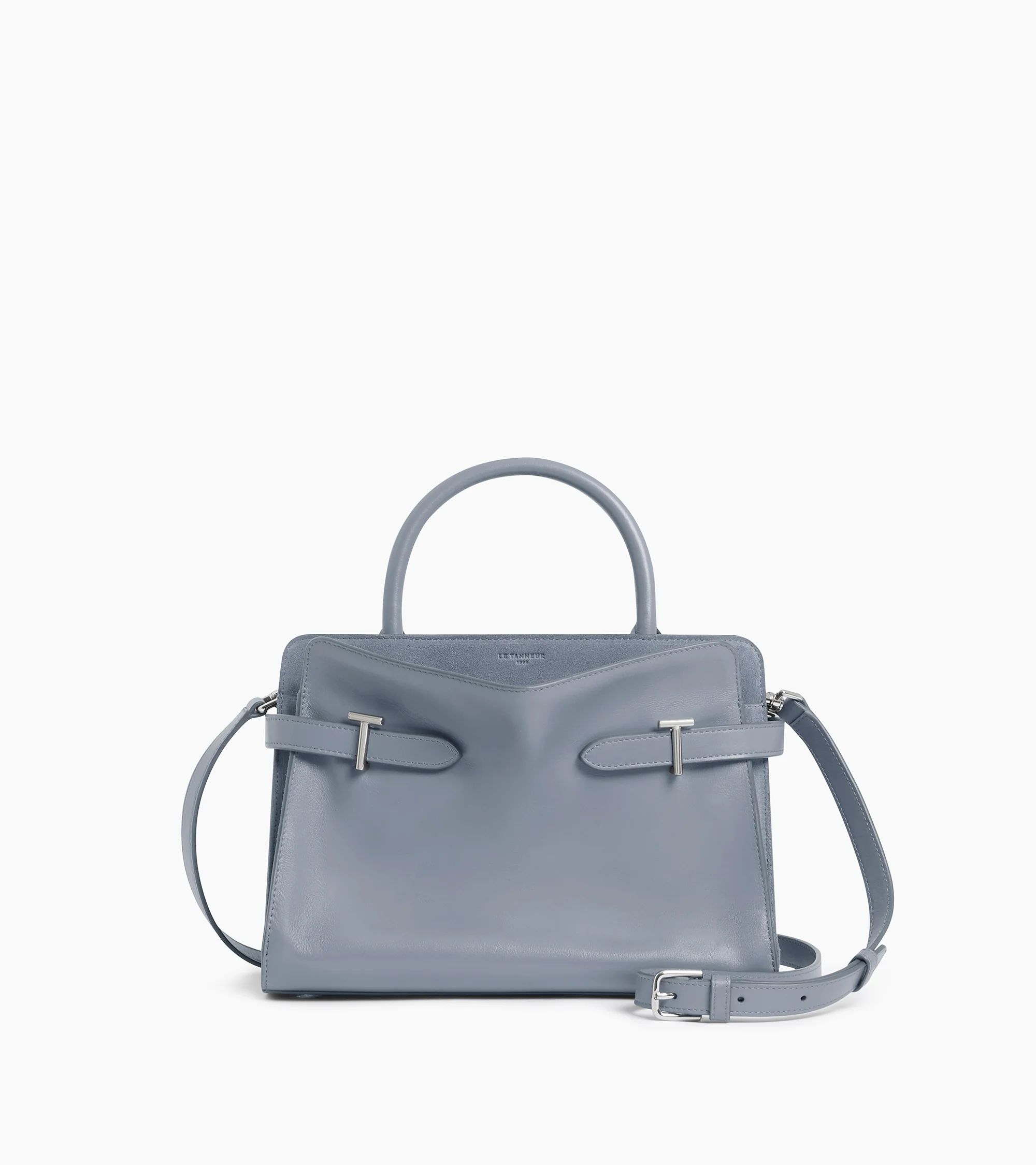 Emie medium handbag in smooth leather and suede | Le Tanneur