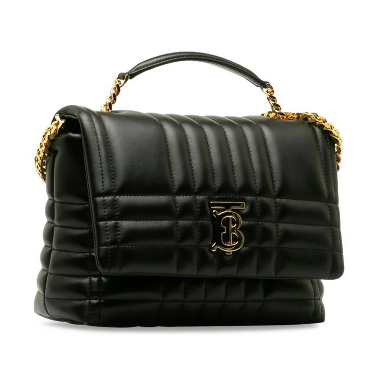 Pre-Owned Burberry Lola Satchel Chain Shoulder Bag/Handbag, 2-Way, Black and Gold... (Good) | Walmart (US)