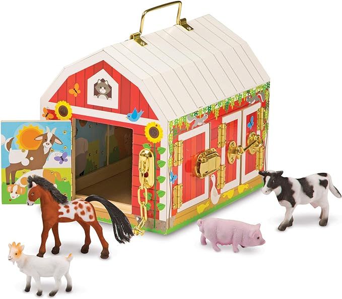 Melissa & Doug Latches Barn Toy - Sensory Activity, Doors And Locks Toy, Farm Animals Learning To... | Amazon (US)