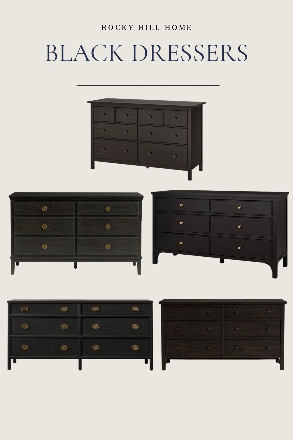 Some of my favorite black dressers right now from IKEA, Pottery Barn, Rejuvenation,  and McGee and Co.

#LTKHome