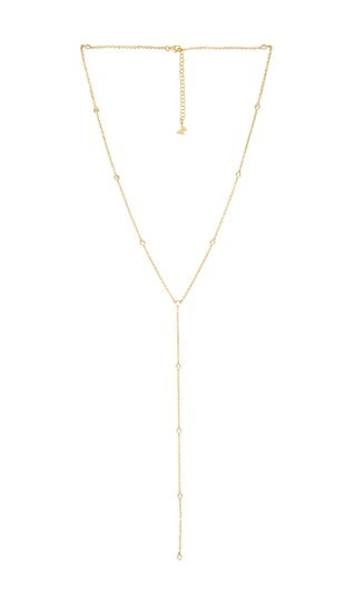 Bezel Station Lariat Necklace in Gold | Revolve Clothing (Global)