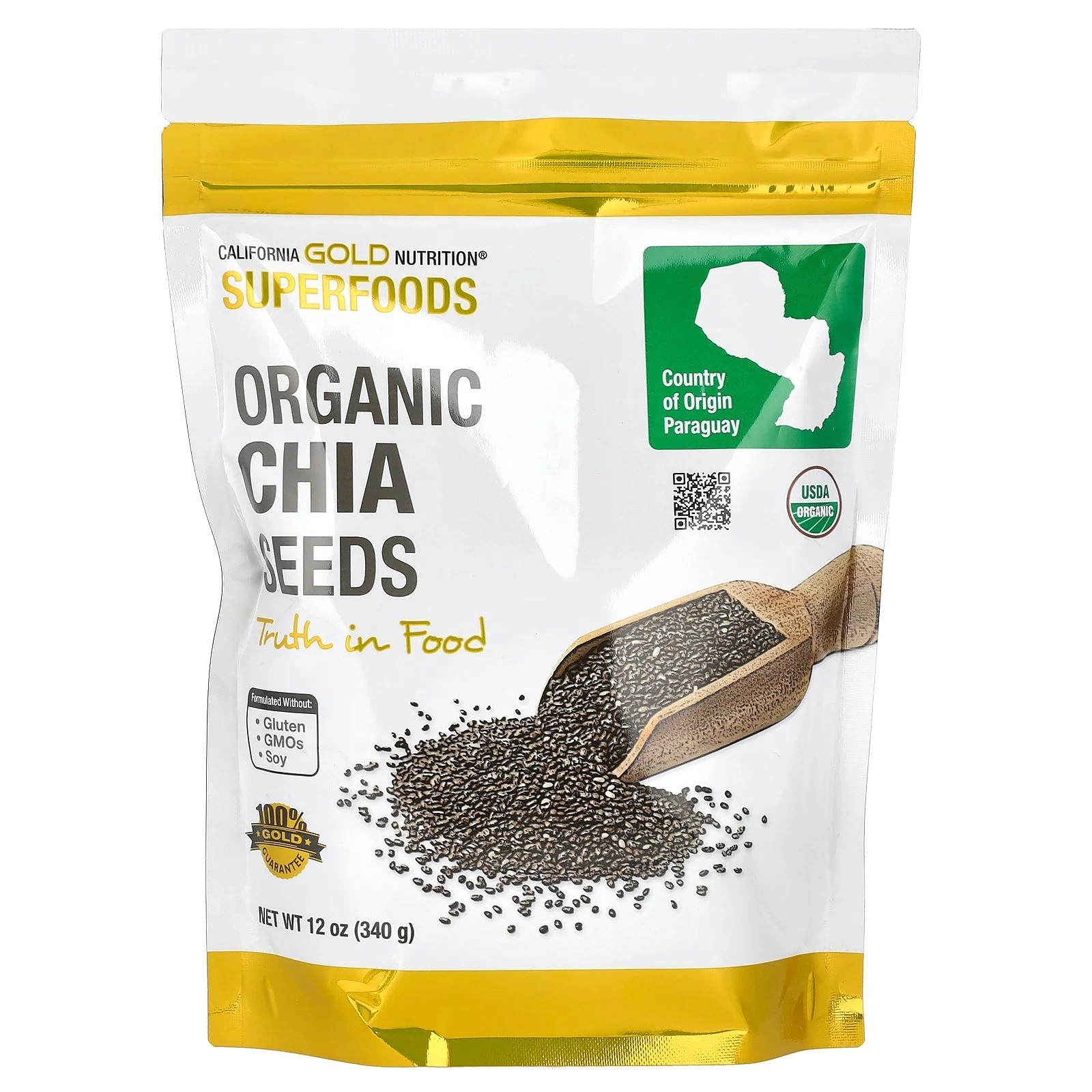 California Gold Nutrition Superfoods, Organic Chia Seeds, 12 oz (340 g) | Walmart (US)