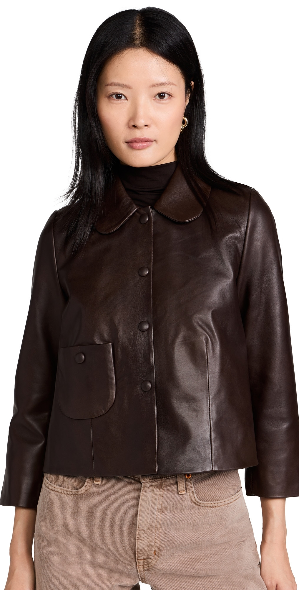 ba & sh Milos Leather Jacket Marron 2 | Shopbop