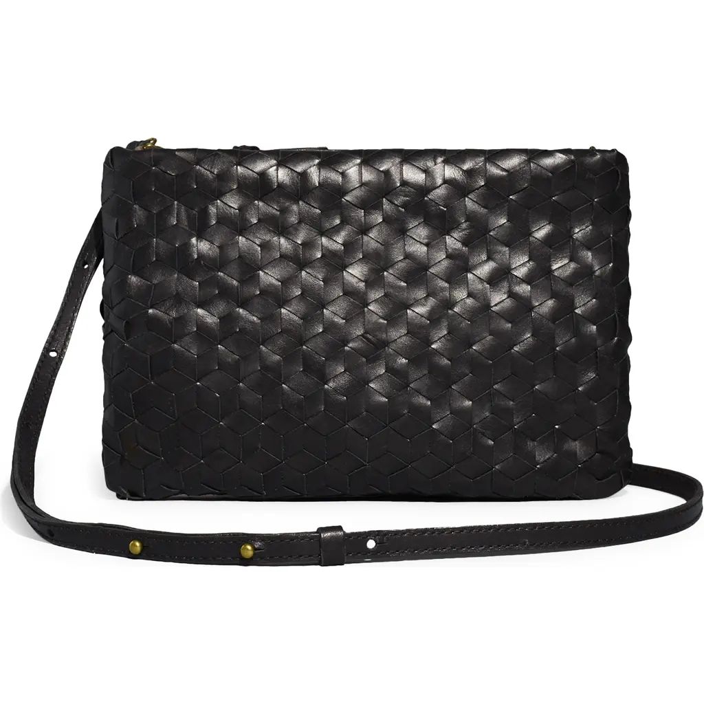 Madewell The Puff Woven Crossbody Bag in True Black at Nordstrom | Nordstrom