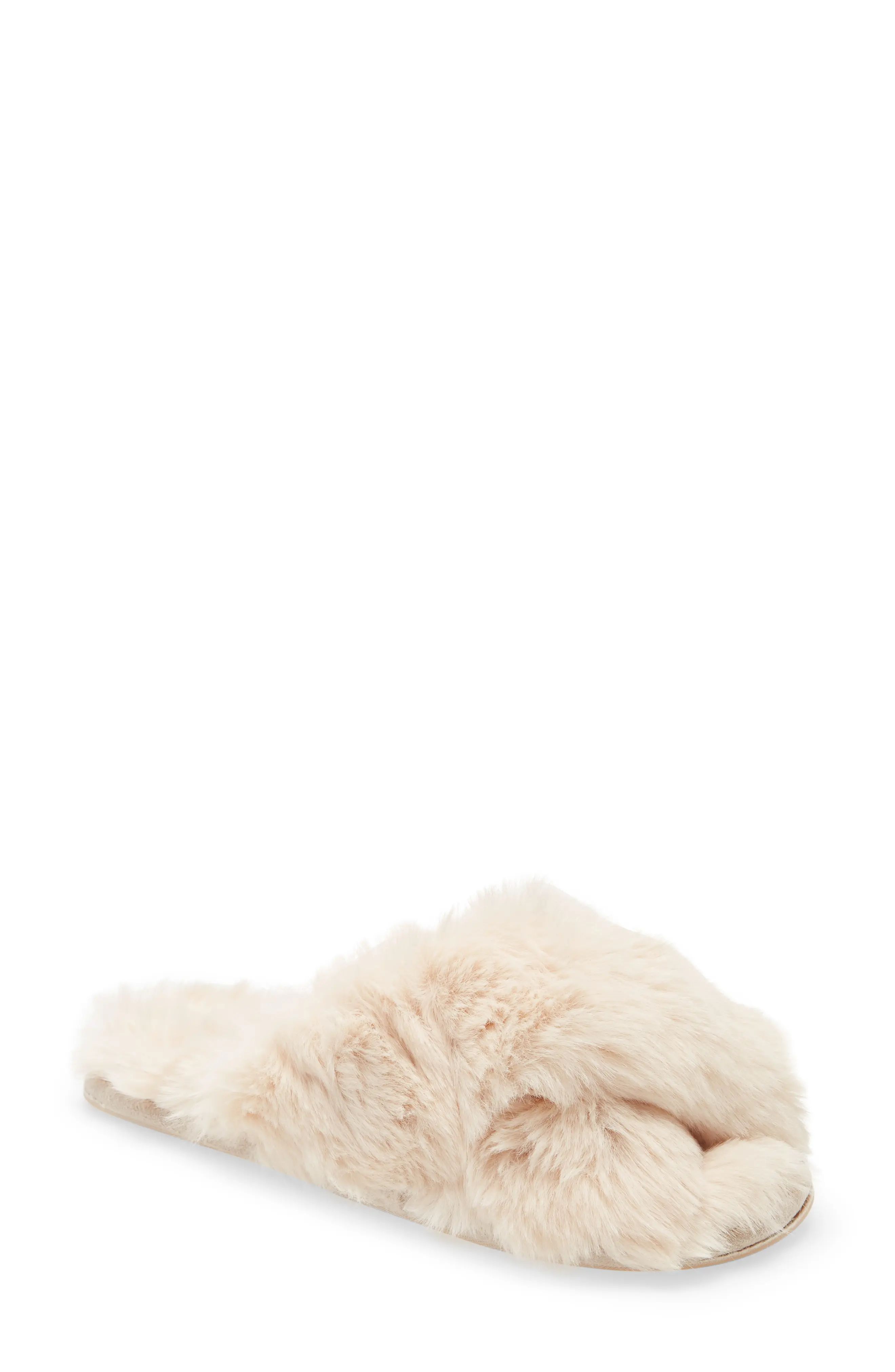 Women's Joules Slumber Faux Fur Slipper, Size Small - Pink | Nordstrom