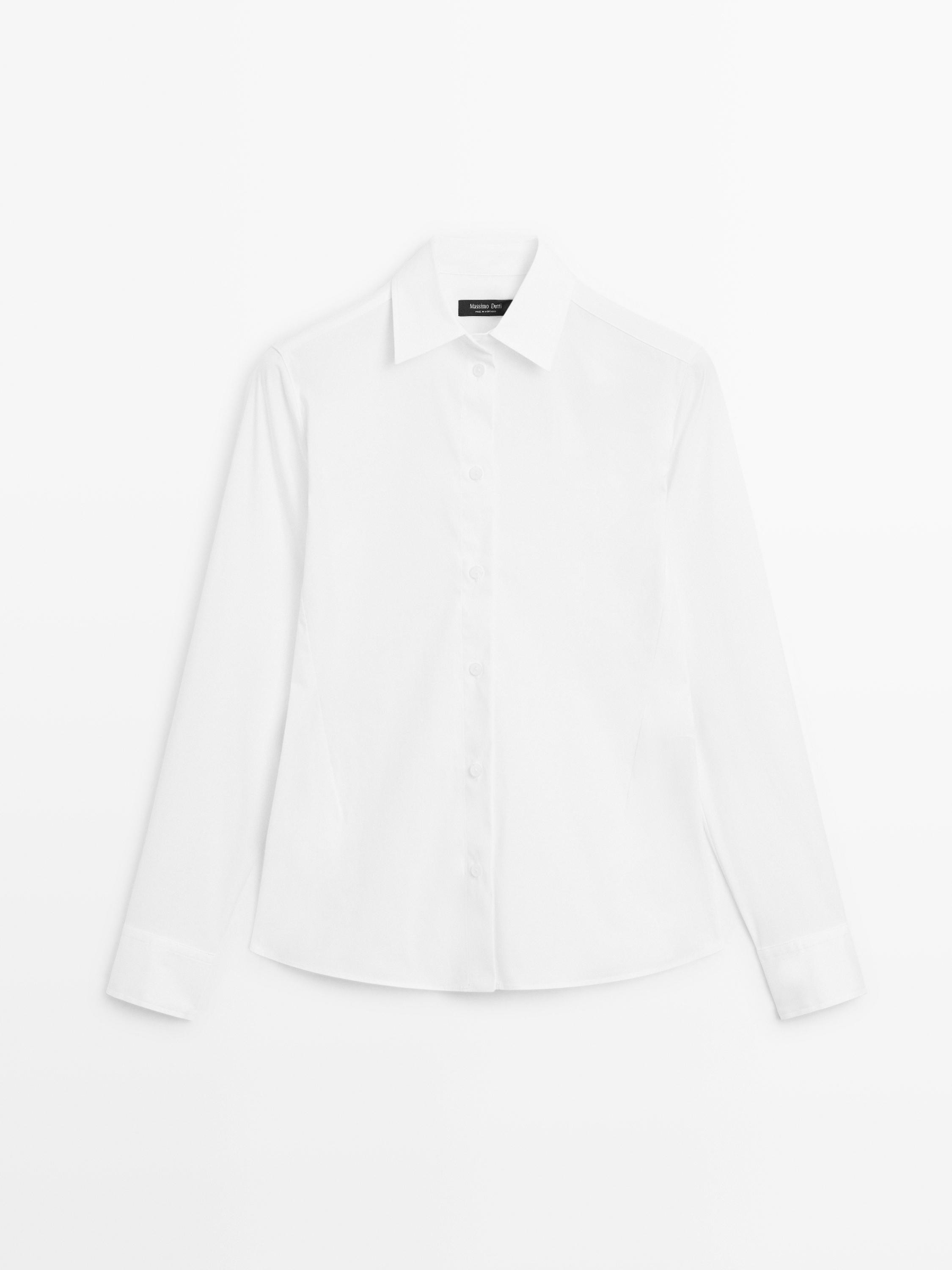 Cotton blend stretch shirt | Massimo Dutti US