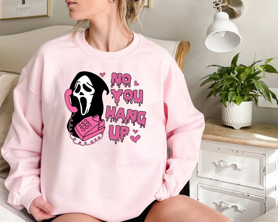 No You Hang Up Shirt,Ghostface Valentine Shirt,Halloween Shirt,Halloween Gift,Funny Valentine Shi... | Etsy (US)