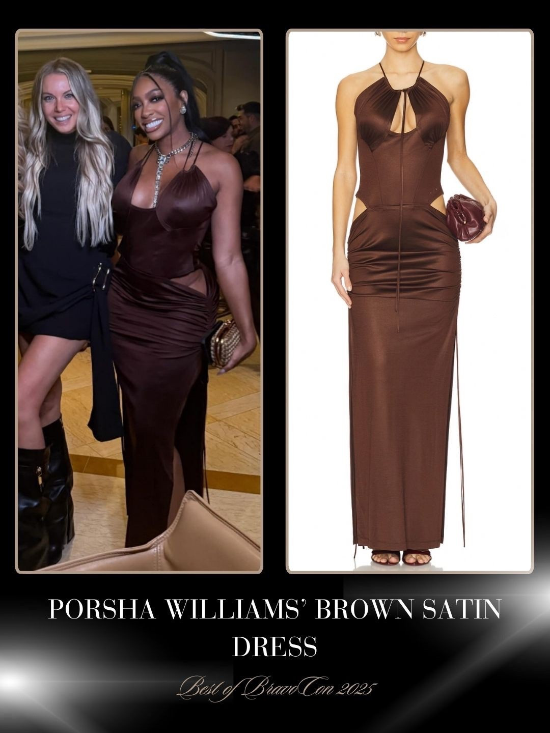 Porsha Williams’ Brown Satin Dress