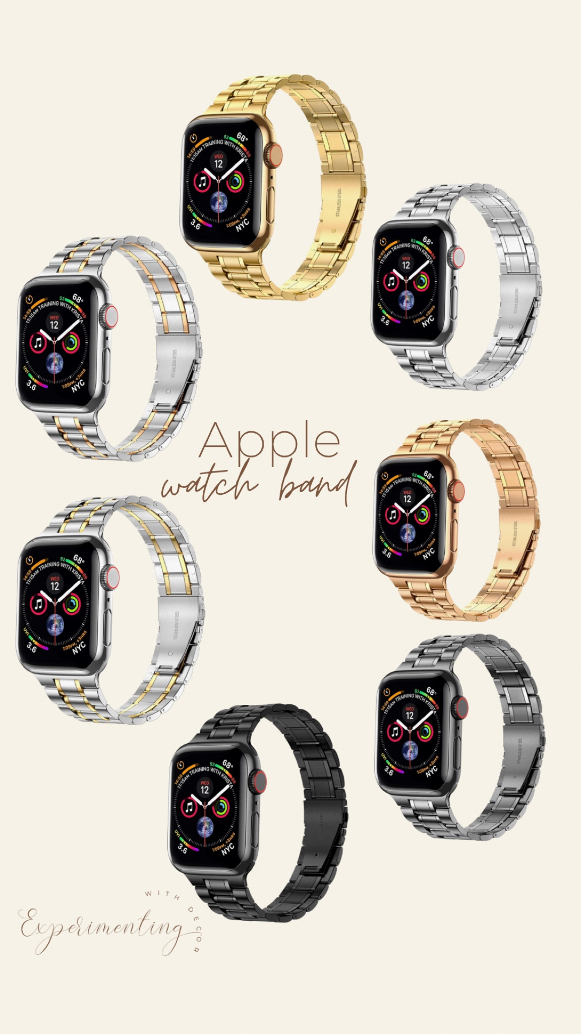 Experimentingwithdecor is loving the interchangeable Apple Watch band. It comes with a face cover for protection and for a beautiful aesthetic. 

#LTKGiftGuide #LTKhome #LTKstyletip