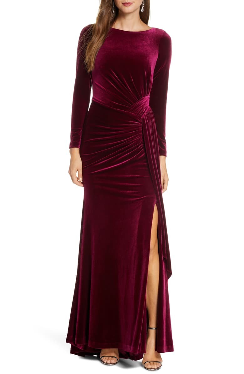 burgundy gowns nordstrom