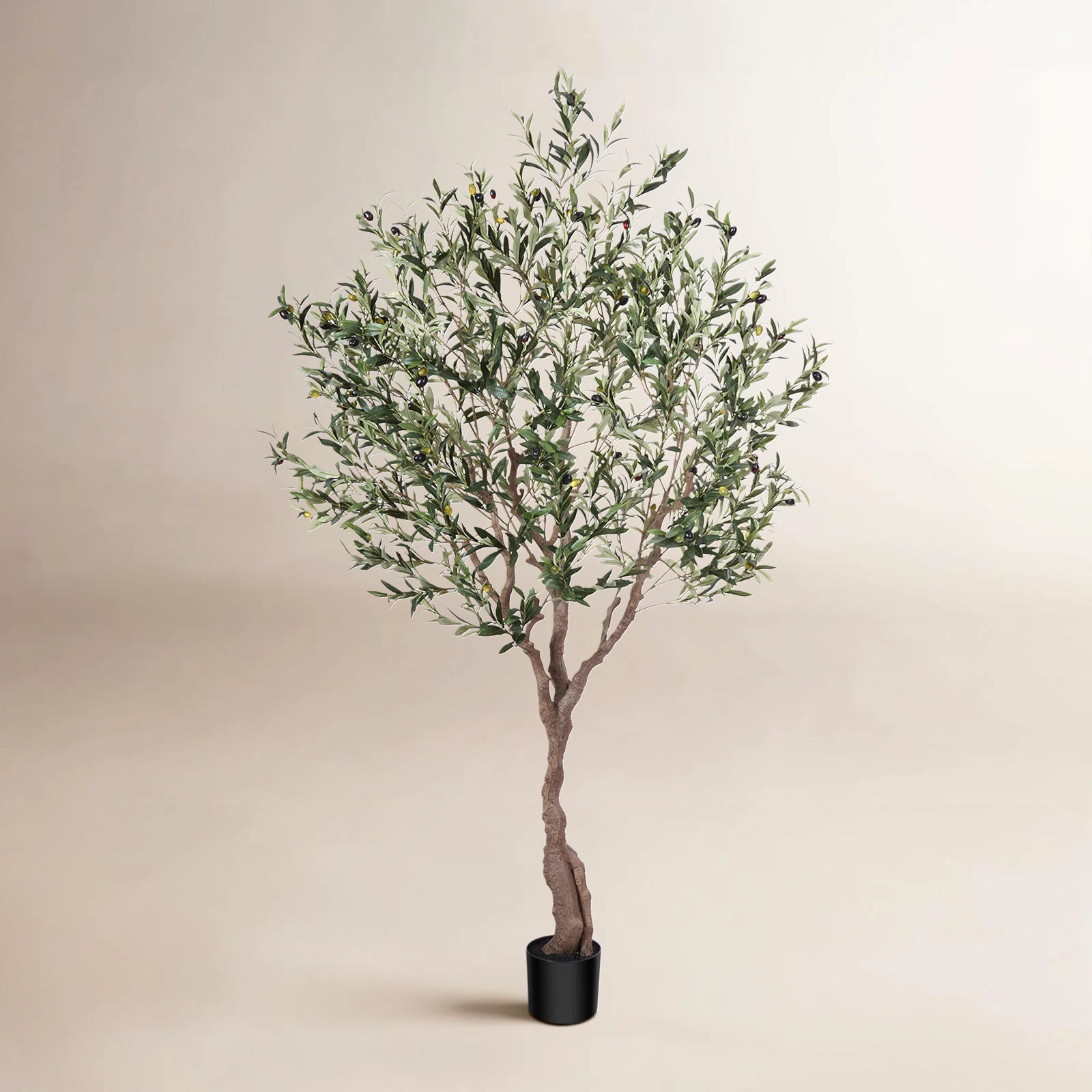 Adcock 7ft Faux Olive Tree in Pot, Artificial Olive Plants for Home & Office, Potted Olive for De... | Joss & Main