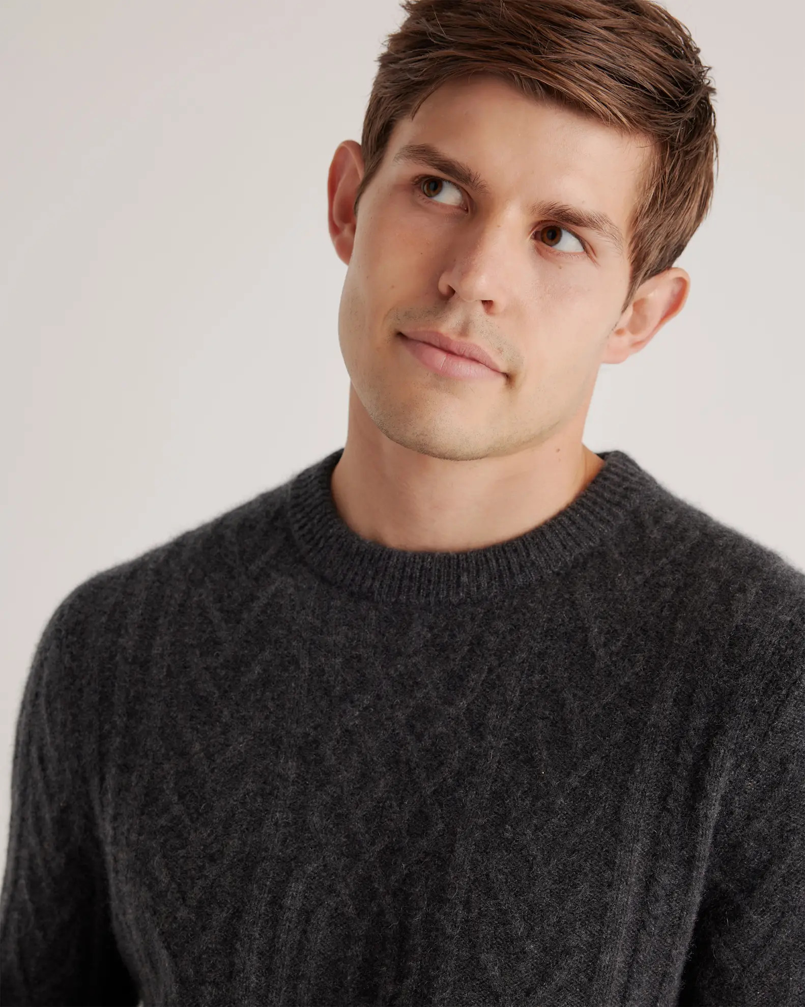 Mongolian Cashmere Cable Crewneck Sweater | Quince