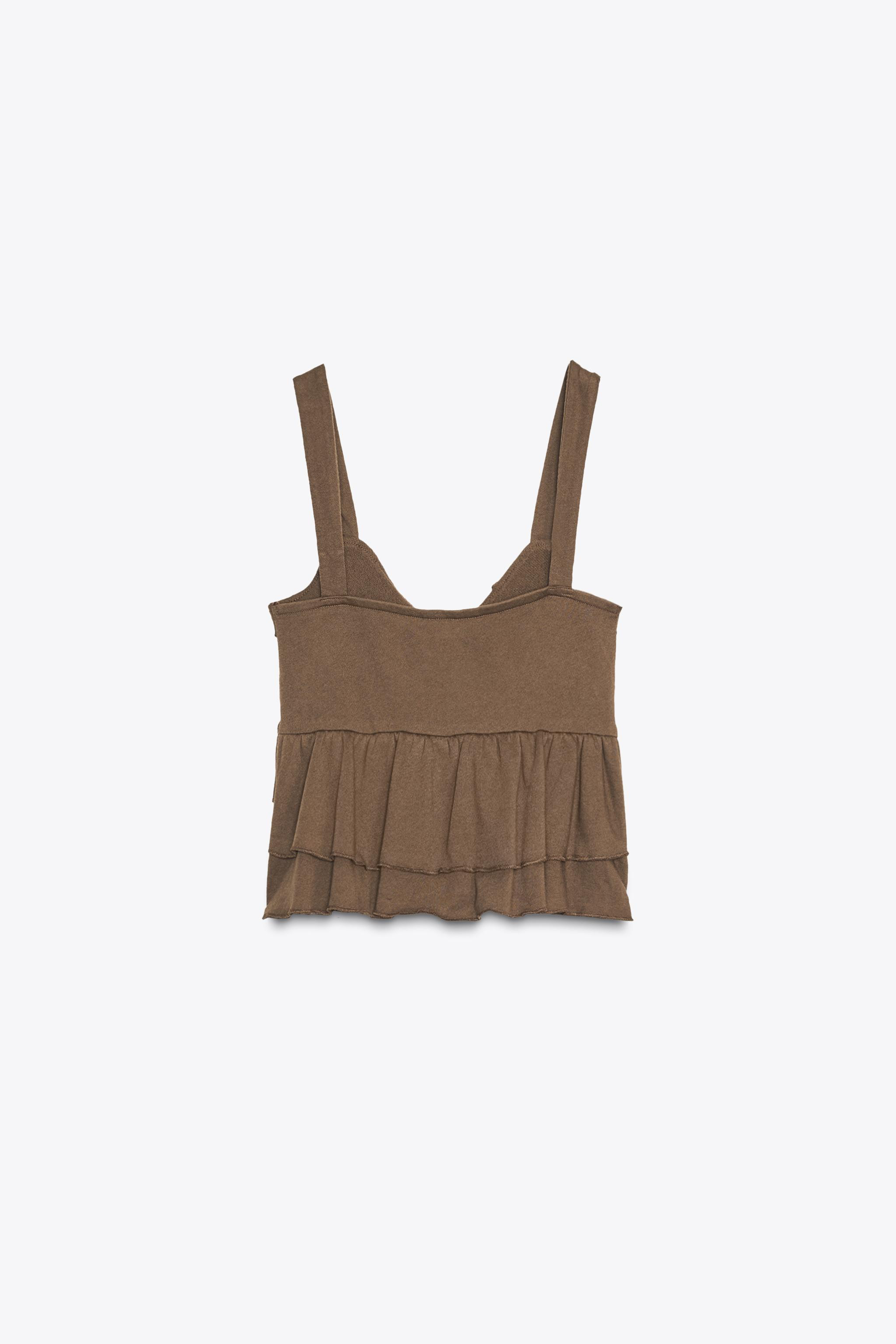 RUFFLED TOP WITH BOW | Zara UK
