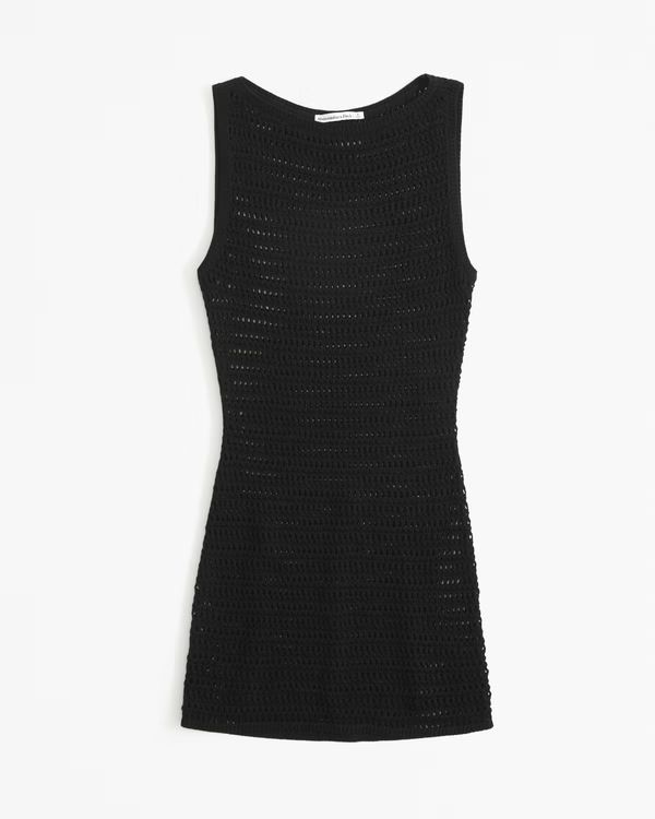 Women's Crochet-Style Shell Mini Dress Coverup | Women's Swimwear | Abercrombie.com | Abercrombie & Fitch (US)