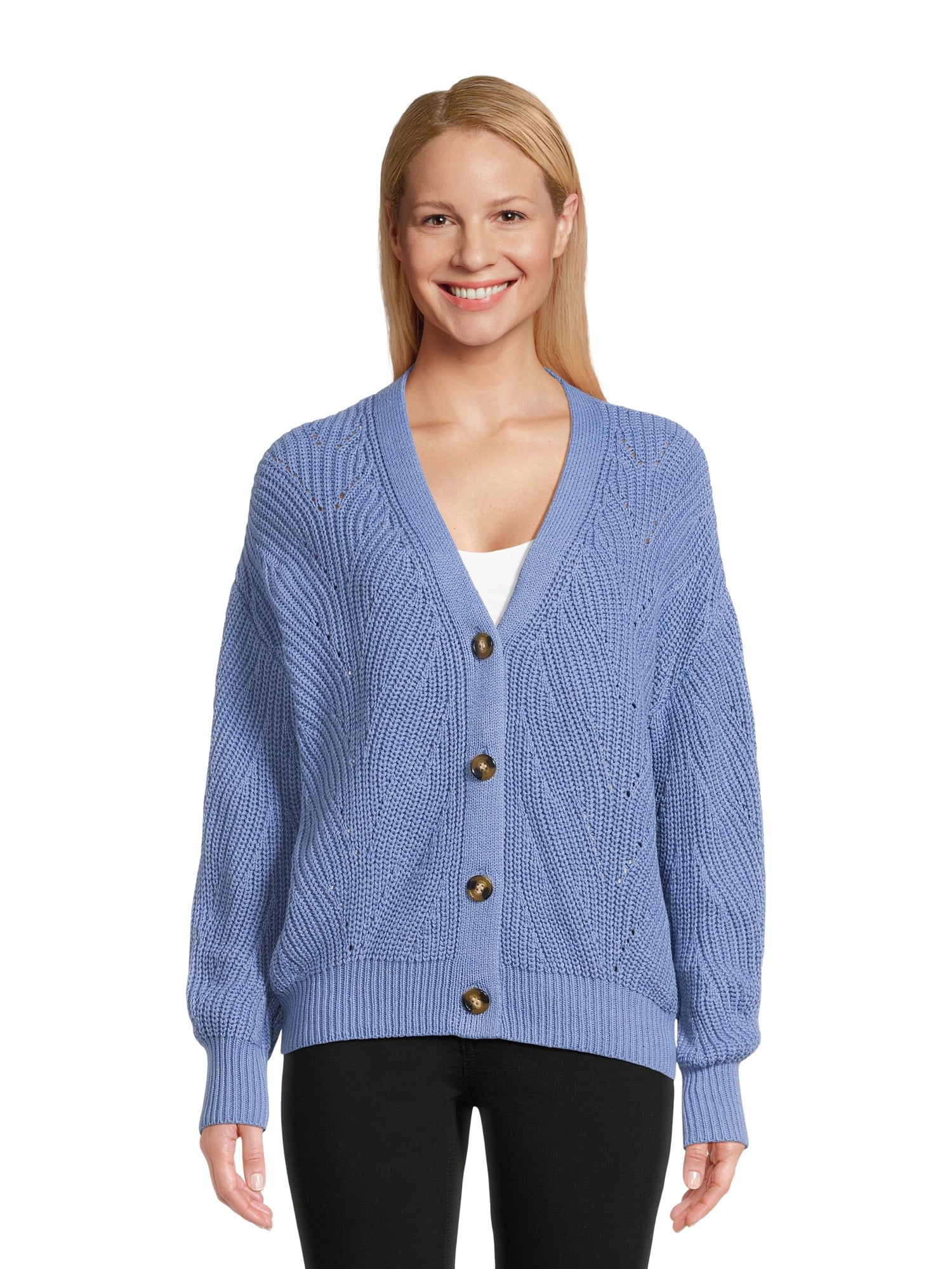 Time and Tru Women's Boyfriend Cardigan, Sizes XS-XXXL | Walmart (US)