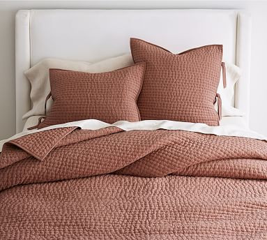 Pick-Stitch Handrcrafted Cotton/Linen Quilt | Pottery Barn (US)