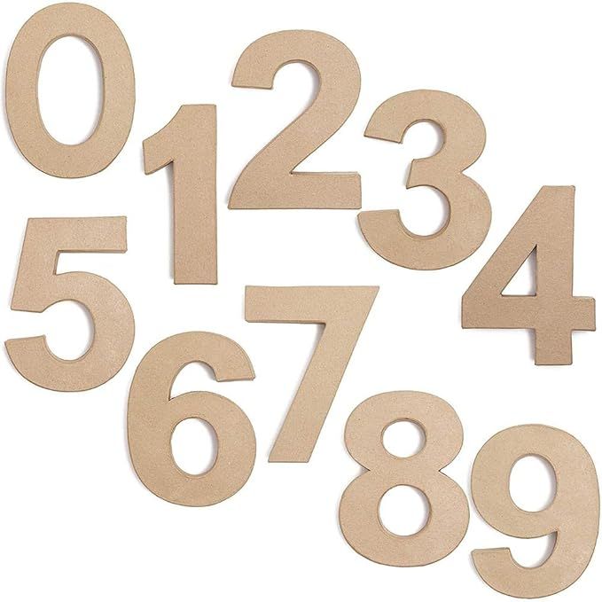 Bright Creations Paper Mache Font Numbers, 0-9 (6 x 4.4 in) | Amazon (US)