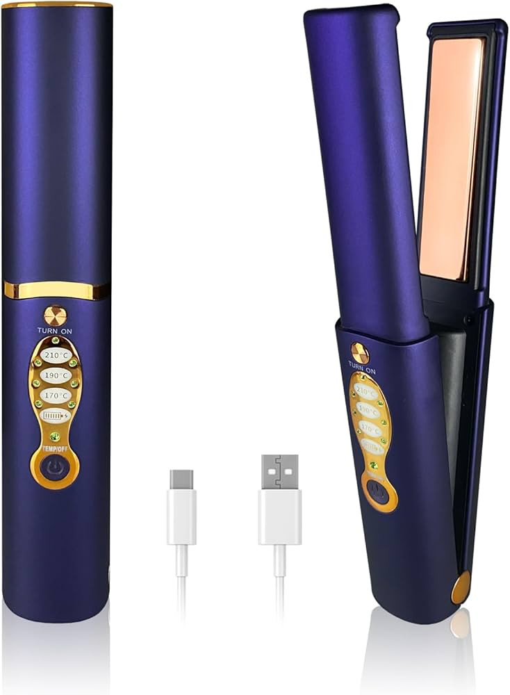 Cordless Hair Straighteners Titanium Portable Flat Iron Wireless Hair Straightener 2 in 1 for Str... | Amazon (US)