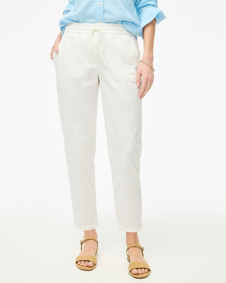Linen-cotton blend drawstring pant | J.Crew Factory