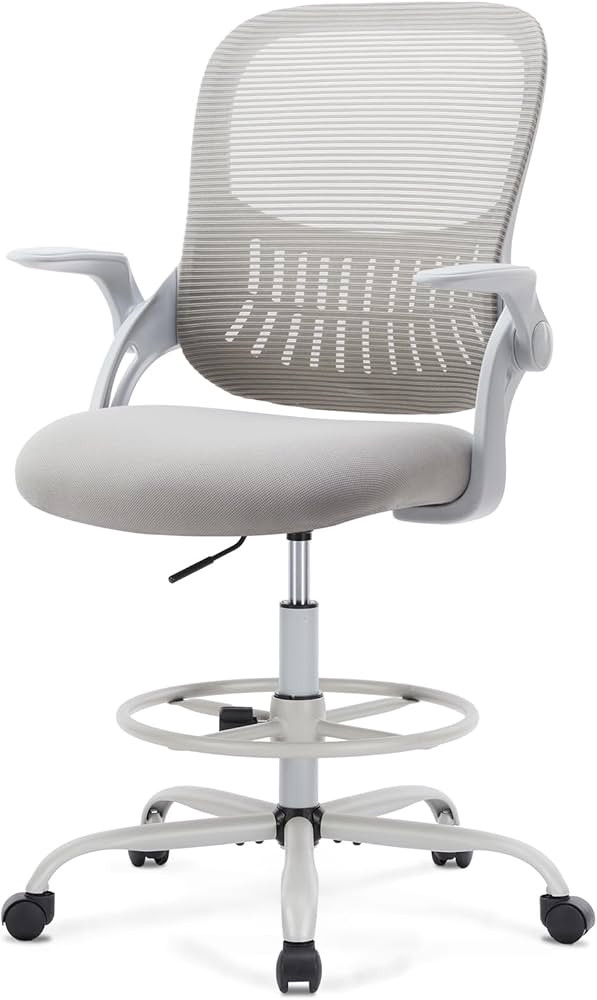 Sweetcrispy Tall Drafting Desk Chair - Ergonomic High Stool Computer with Adjustable Height and C... | Amazon (US)