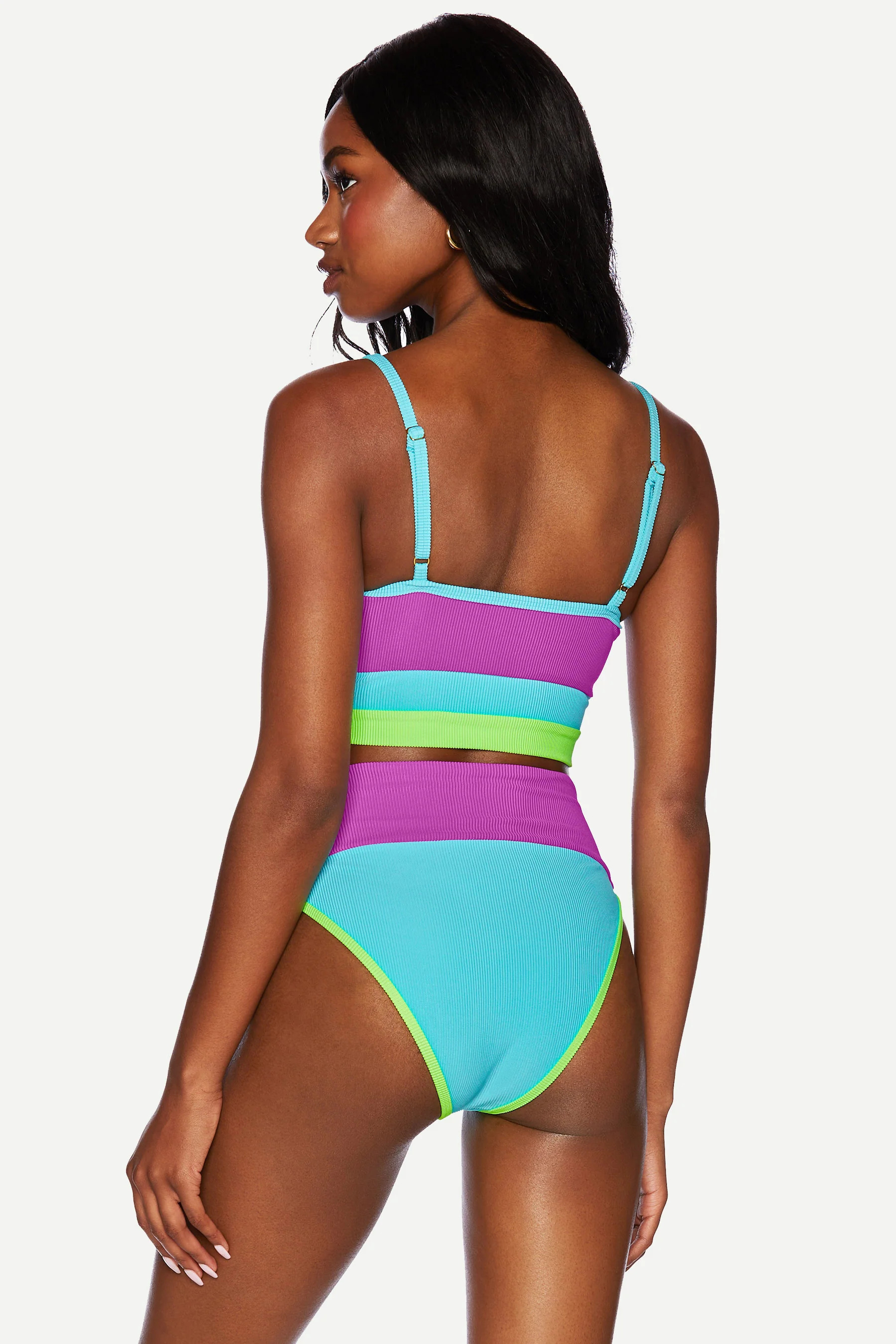 Emmy Bottom Cool Fluorescents | High Waisted Bikini Bottom | Beach Riot | Beach Riot