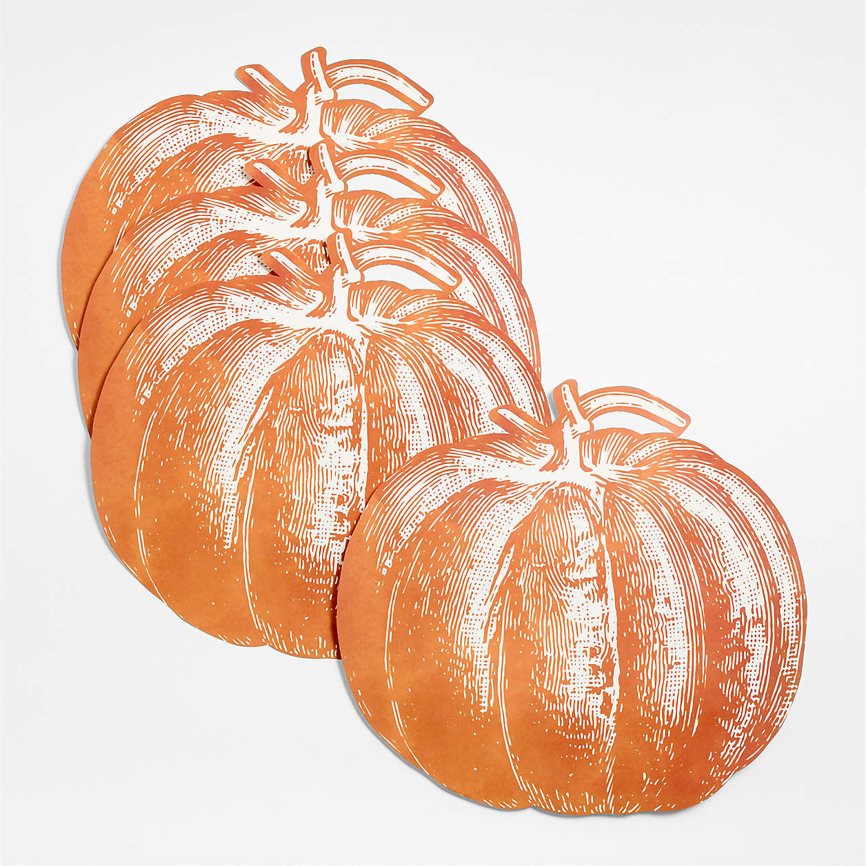 Paper Pumpkin Placemats, Set of 12 | Crate & Barrel | Crate & Barrel