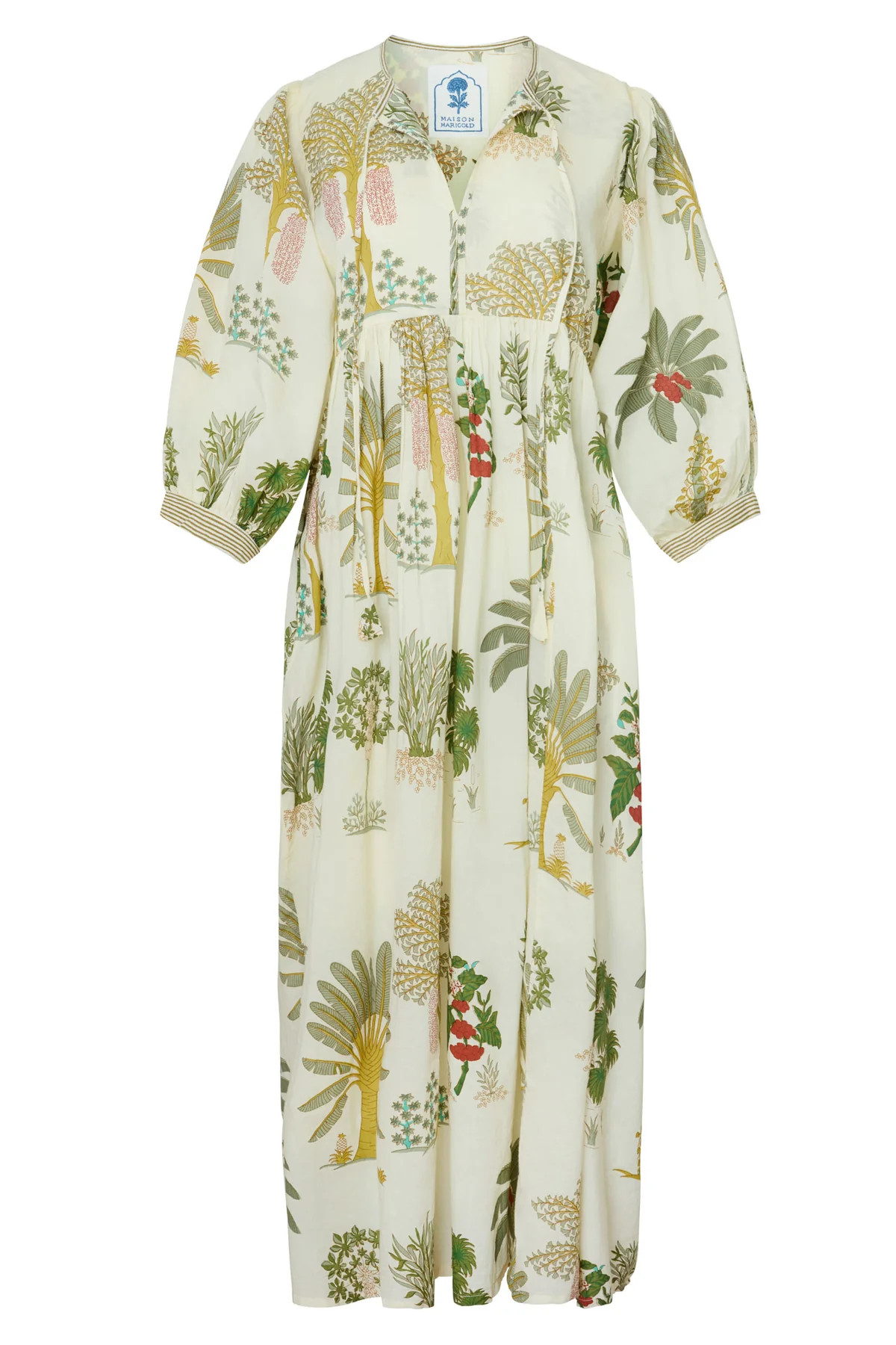 Taj Maxi Dress in Palm Natural | Over The Moon