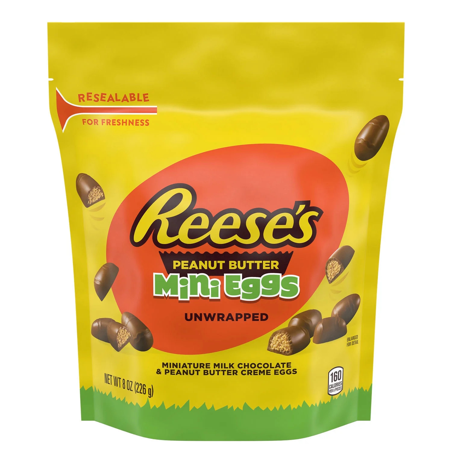 Reese's Milk Chocolate Peanut Butter Creme Mini Eggs Easter Candy, Resealable Bag 8 oz - Walmart.... | Walmart (US)