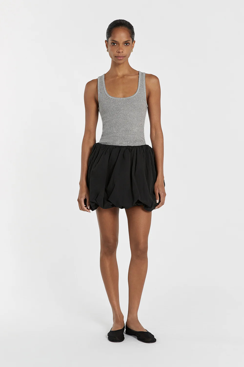 STEVIE BLACK BUBBLE MINI SKIRT | DISSH