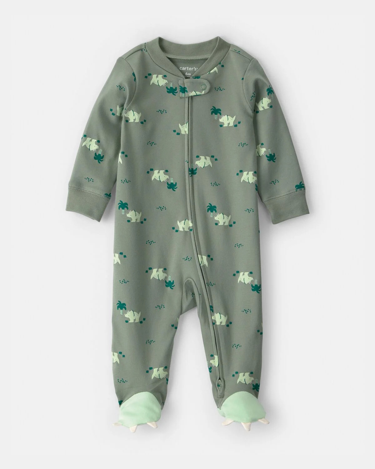 Green - Baby Boy Dinosaur 2-Way Zip 100% Cotton Sleep & Play Pajama - Green, Selected | Carter's Inc