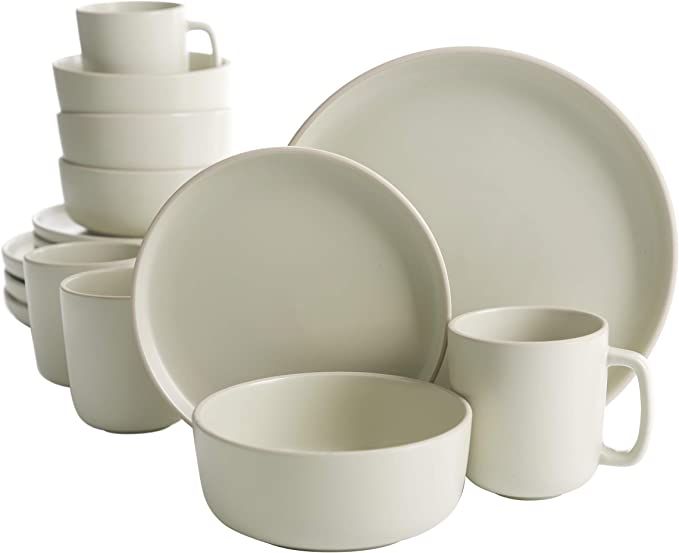 Gibson Home Zuma 16 Piece Round Kitchen Dinnerware Set, Dishes, Plates, Bowls, Mugs, Service for ... | Amazon (US)