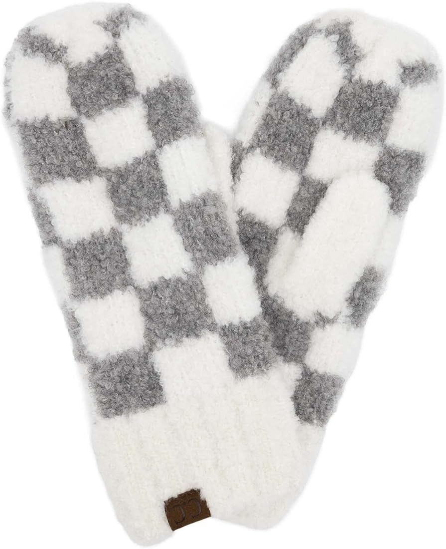 C.C CC Super Thick Fuzzy Fleeced Lined Warm Winter Knitted Mittens Gloves | Amazon (US)