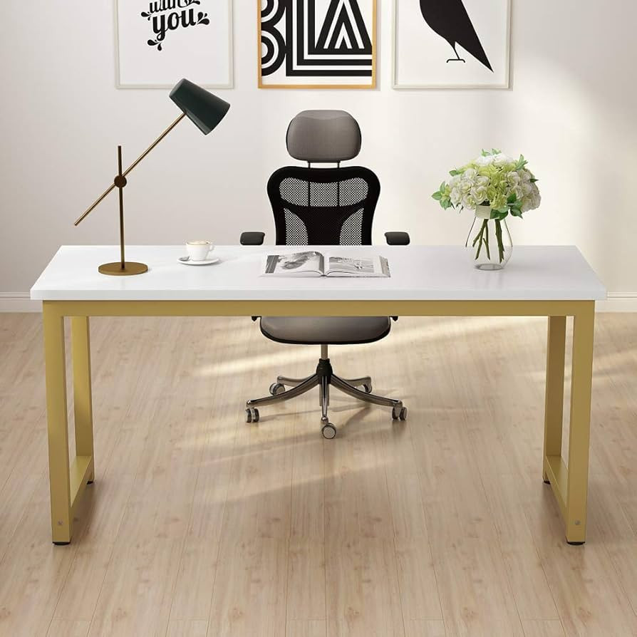 Tribesigns Computer Desk, Large Office Desk, Study Writing Table for Home Office, Easy Assemble, ... | Amazon (US)