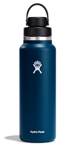 Hydro Flask Water Bottle - Insulated Stainless Steel - Wide Mouth Chug Lid, Non Spill, Leakproof in 40 Oz Indigo Blue | Amazon (US)