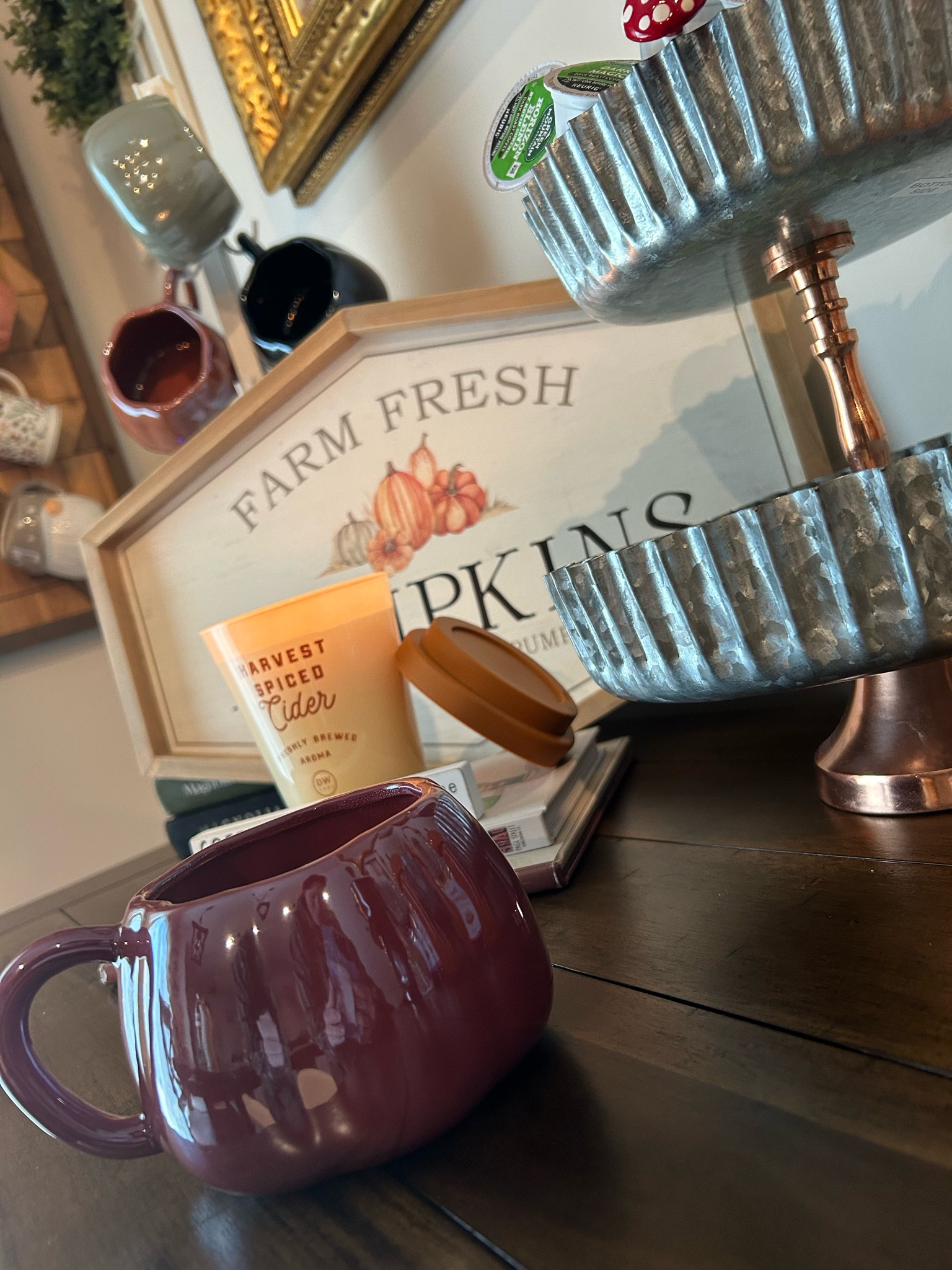 🎃☕️ A little late to the game posting these pumpkin cuties, but they came in a set of 4, by Thyme and Table that I bought through Walmart 💙 The majority of our dinnerware is by Thyme and Table, and once I saw this set of four pumpkin mugs, in the most beautiful of fall colors, they had to be mine! The jewel tones are perfect for this time of year, since we are still rocking with autumn in this house lol 🍁🍃👨🏻‍🌾🌽 I hope you think they are just as beautiful as I do! ✌🏼♥️☕️ 

#LTKHome #LTKHoliday #LTKFindsUnder50