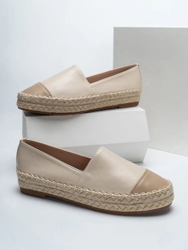 Two Tone Espadrille Flats | SHEIN