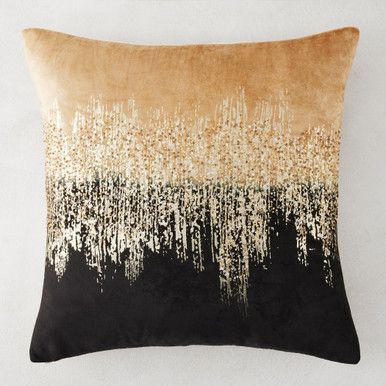 Joie De Vivre Pillow 22" - Gold/Black | Z Gallerie