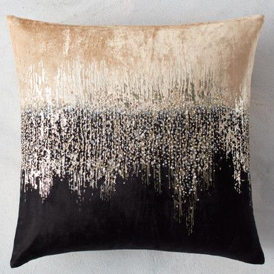 Joie De Vivre Pillow 22" - Gold/Black | Z Gallerie
