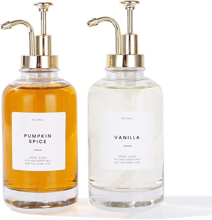 MoliMoli Coffee Syrup Dispenser for Coffee Bar, Coffee Pump Dispenser, Glass Syrup Bottle w. Pump... | Amazon (US)