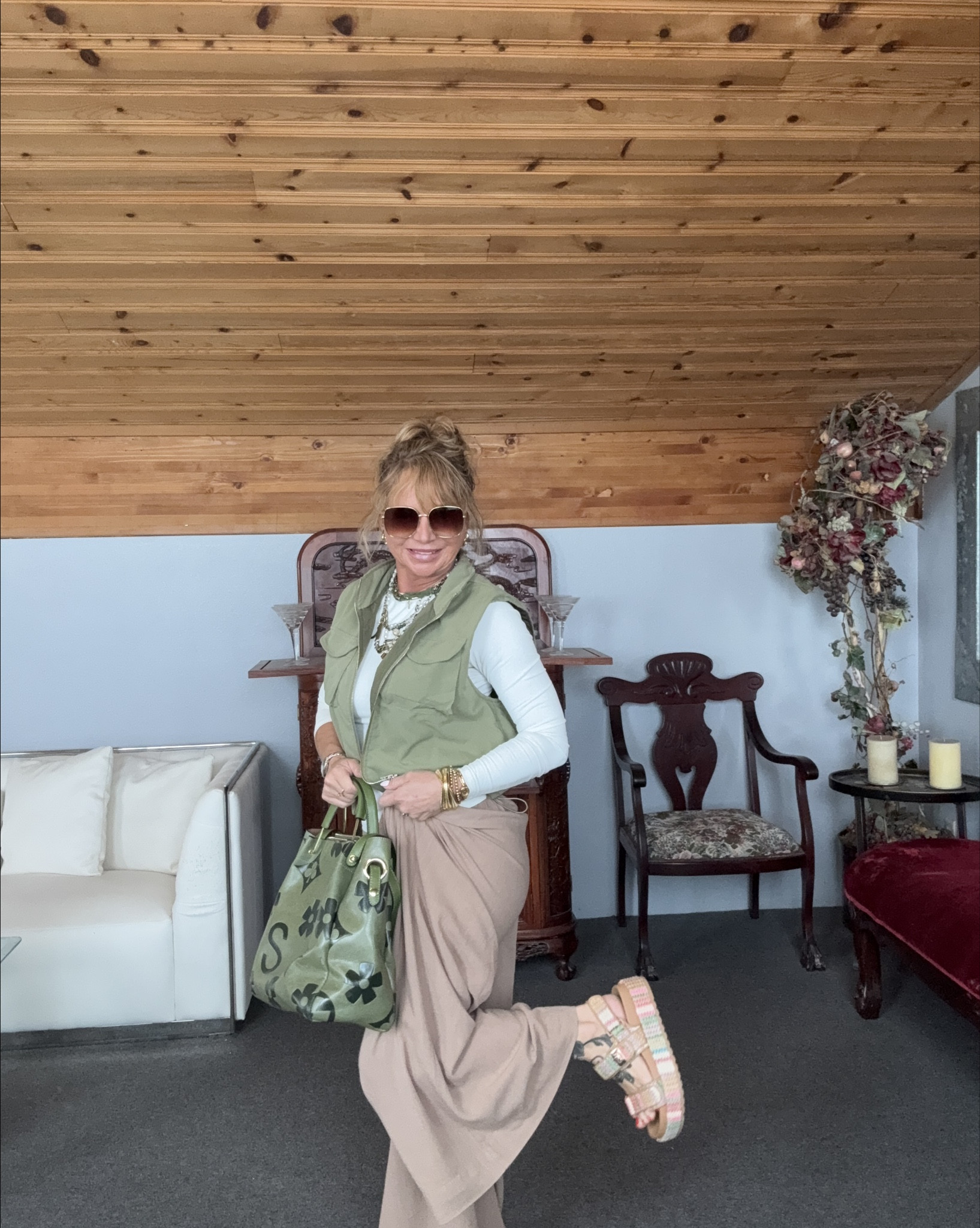 Basic doesn’t have to mean boring!! Fun jewelry or a bag to spice up the outfit . Most everything is from Amazon or Walmart!!!
The sandles are NEW at Walmart size 6, pants are New from Amazon, size small they come in a few different colors. Shirt, one of my favorite basic long sleeves from Amazon size small & vest is also Amazon size small. Sunglasses are my favorite affordable pair from Amazon. Mixed jewelry? Necklace from Fre People I have a couple in different colors. I love them!!! 

#LTKPetite #LTKgrwm #LTKOver40