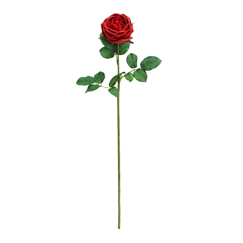 Red Real Touch Rose Floral Stem, 25.6" | At Home