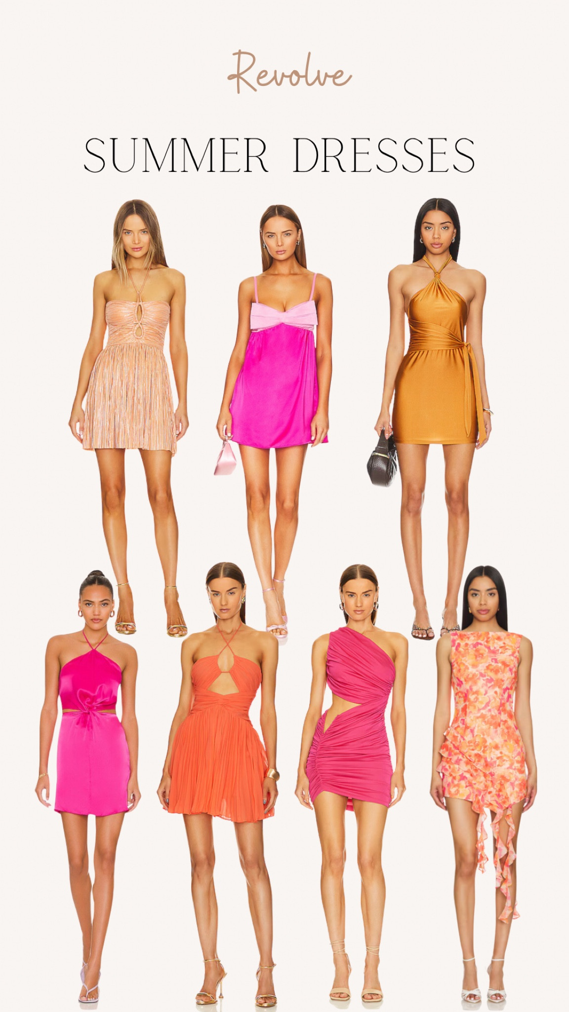 Summer dress, pink dress, orange dress, tequila sunrise, revolve, mini dress, resort, wedding 

#LTKStyleTip #LTKWedding #LTKTravel