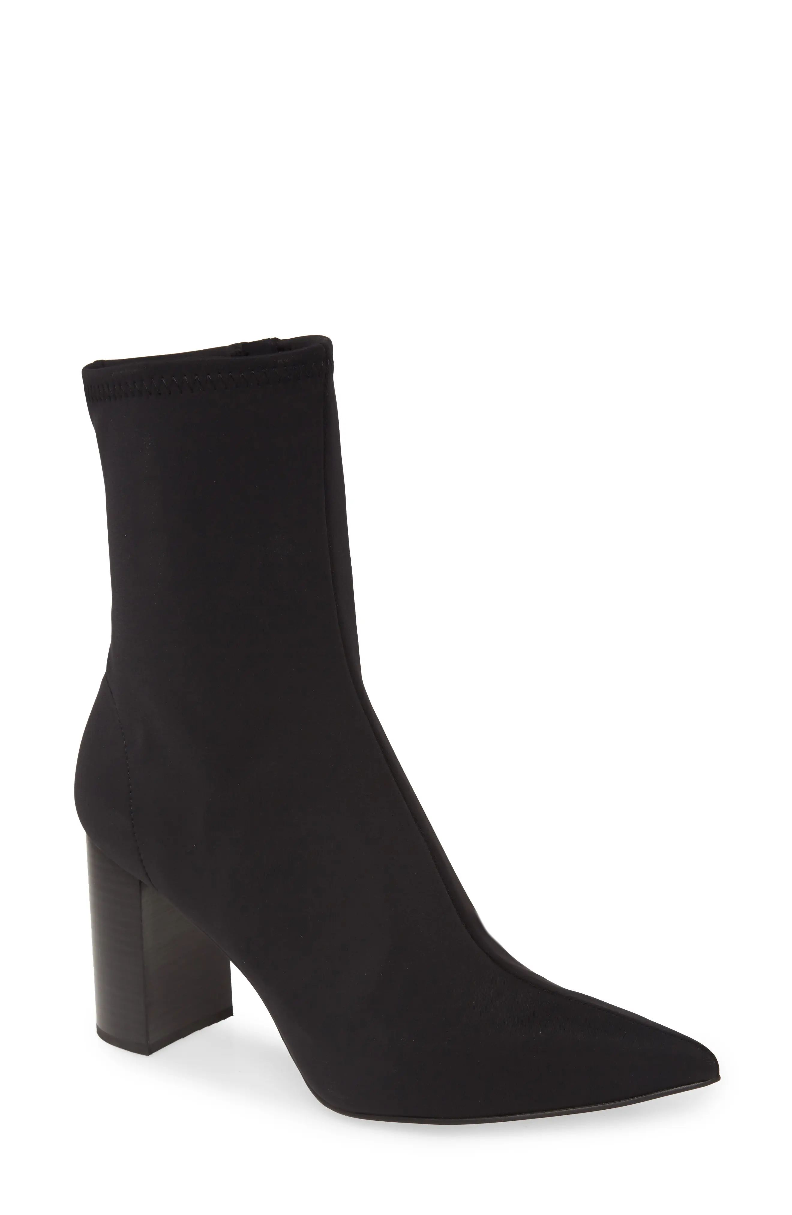 Jeffrey Campbell Siren Pointed Toe Bootie in Black Neoprene Combo at Nordstrom, Size 8.5 | Nordstrom